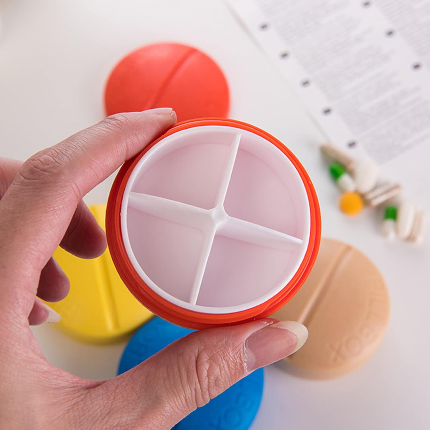 Sukuos 4-Section Pill Container Sukuos 4-Section Pill Container